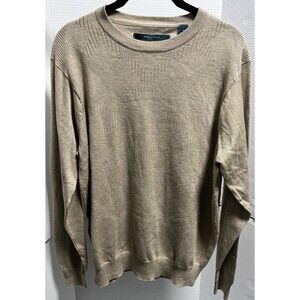 Perry Ellis Sweater Tan Men’s Medium Pullover Crew Neck NWT